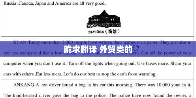 跪求翻译 外贸类的