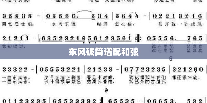 东风破简谱配和弦