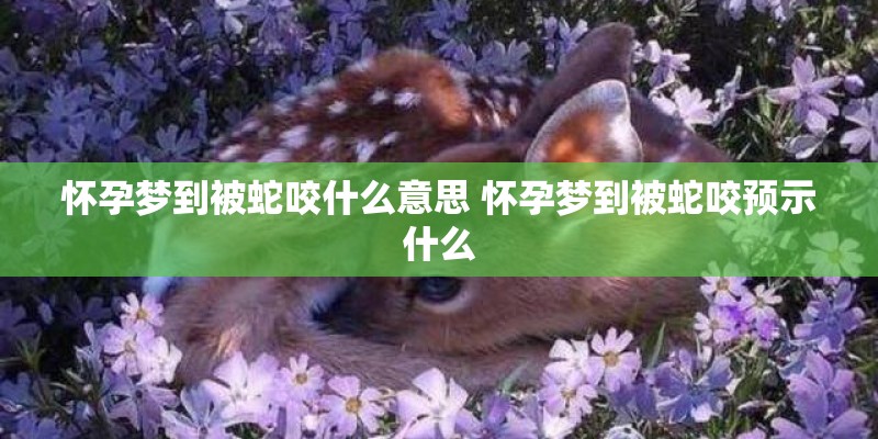 怀孕梦到被蛇咬什么意思 怀孕梦到被蛇咬预示什么